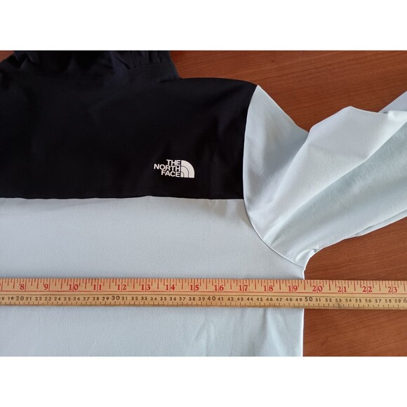 The North Face Tekno Hoodie Pullover Womens Small Sweatshirt Two Tone Blue Black - Picture 10 of 12